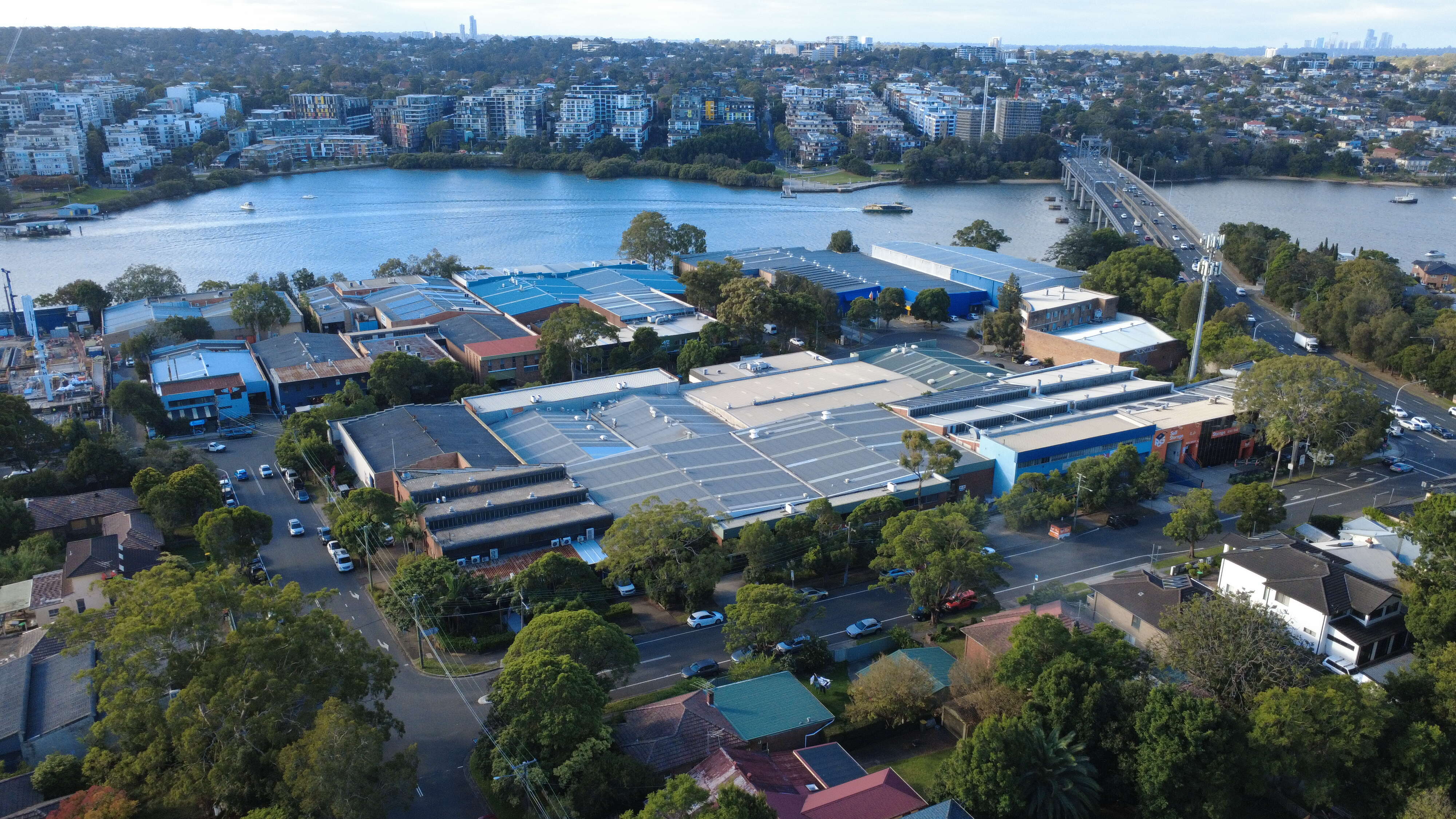 Suburb overview drone Sydney